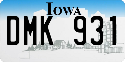 IA license plate DMK931