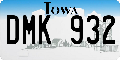 IA license plate DMK932
