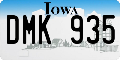 IA license plate DMK935