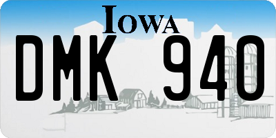 IA license plate DMK940