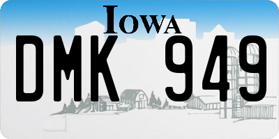 IA license plate DMK949