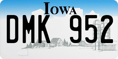 IA license plate DMK952