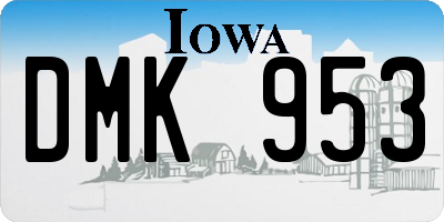 IA license plate DMK953