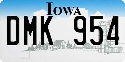 IA license plate DMK954