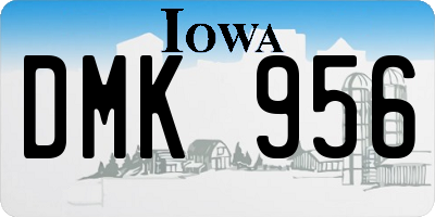 IA license plate DMK956