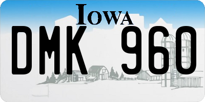 IA license plate DMK960