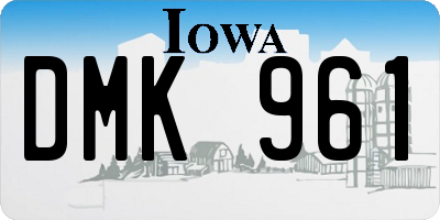 IA license plate DMK961