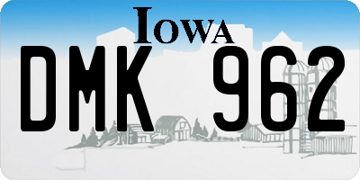 IA license plate DMK962