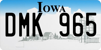 IA license plate DMK965
