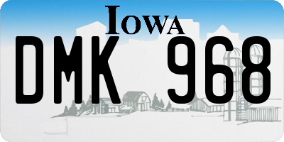 IA license plate DMK968