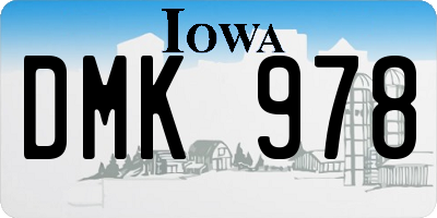 IA license plate DMK978