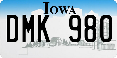 IA license plate DMK980