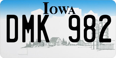IA license plate DMK982