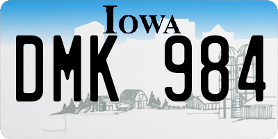 IA license plate DMK984