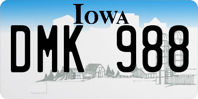 IA license plate DMK988
