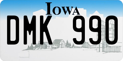 IA license plate DMK990