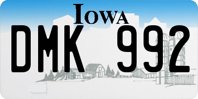 IA license plate DMK992