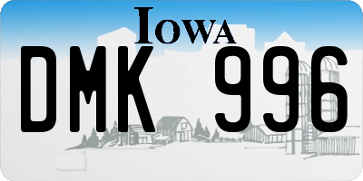 IA license plate DMK996