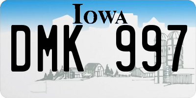 IA license plate DMK997