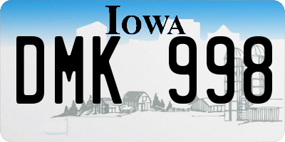 IA license plate DMK998