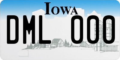 IA license plate DML000