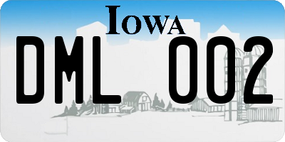 IA license plate DML002