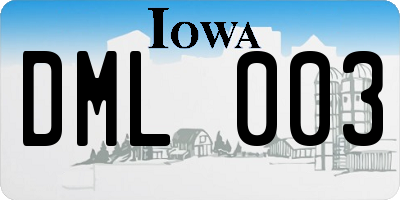 IA license plate DML003