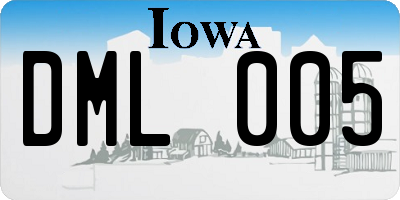 IA license plate DML005