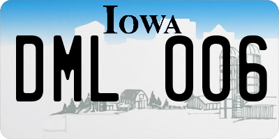 IA license plate DML006