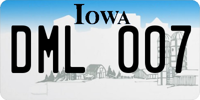 IA license plate DML007