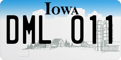 IA license plate DML011