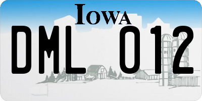 IA license plate DML012