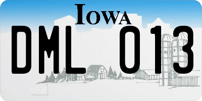 IA license plate DML013