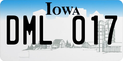 IA license plate DML017