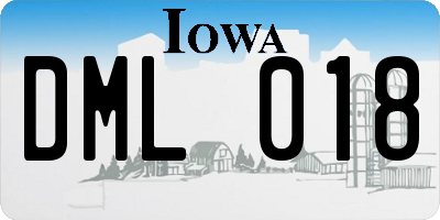 IA license plate DML018