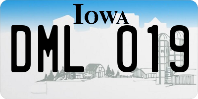 IA license plate DML019