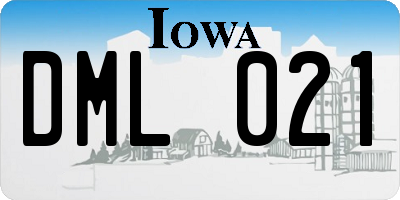 IA license plate DML021