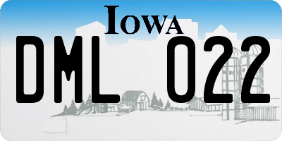 IA license plate DML022