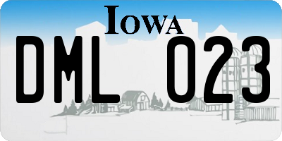 IA license plate DML023