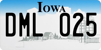 IA license plate DML025