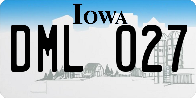 IA license plate DML027