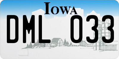 IA license plate DML033