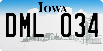 IA license plate DML034
