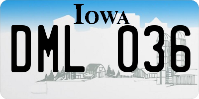 IA license plate DML036