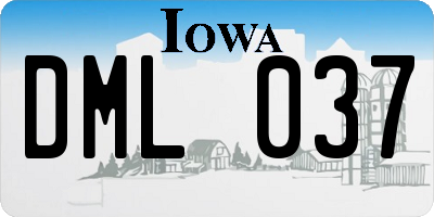 IA license plate DML037