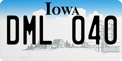 IA license plate DML040