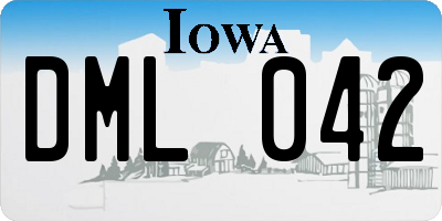 IA license plate DML042
