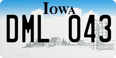 IA license plate DML043