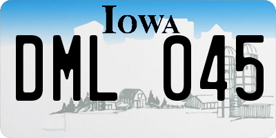 IA license plate DML045