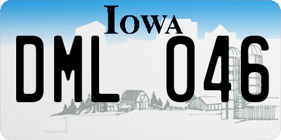 IA license plate DML046